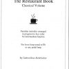 REES-ROHRBACHER Darhon : The Restaurant Book - Classical Volume
