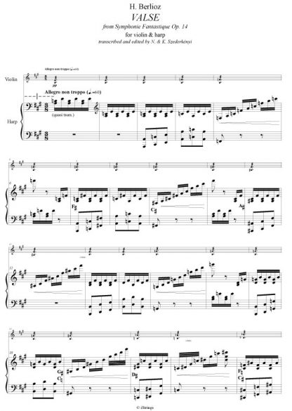 BERLIOZ Hector: Valse, transcription by Nandor and Katrina Szederkenyi for violin and harp