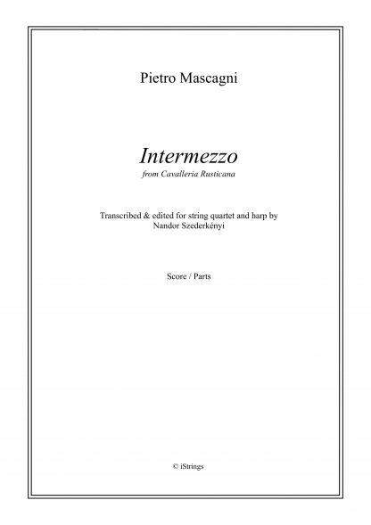 MASCAGNI Pietro : Intermezzo, transcription de Nandor Szederkenyi pour violon et harpe