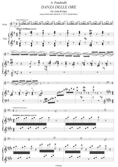 PONCHELLI Amilcare: Danza Delle Ore - transcription by Nandor and Katrina Szederkenyi for violin and harp