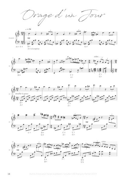 PERNEL François: Autre Chose for pedal harp, volume 1
