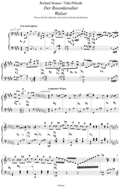 STRAUSS Richard: Der Rosenkavalier - Walzer, transcription by Katrina Szederkenyi for harp