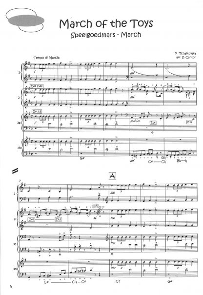 Pjotr Iljitsch TSCHAIKOWSKI: Der Nußknacker-Suite, Bearbeitung für Harfenensemble von Sabien CANTON - Partitur