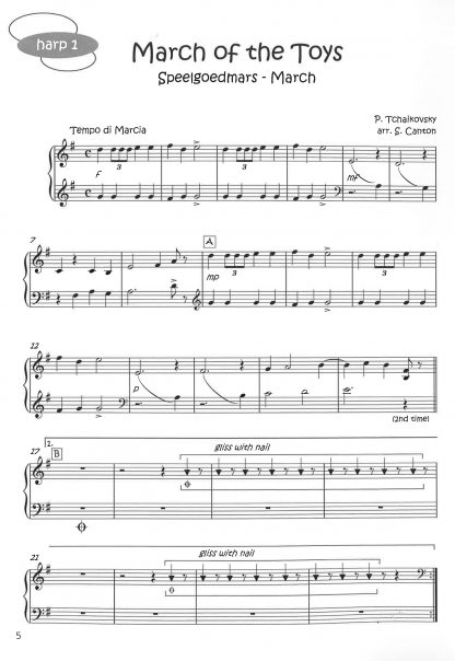 Pjotr Iljitsch TSCHAIKOWSKI: Der Nußknacker-Suite, Bearbeitung für Harfenensemble von Sabien CANTON - Harfe 1, 2