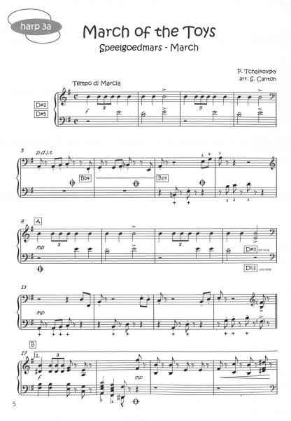 Pjotr Iljitsch TSCHAIKOWSKI: Der Nußknacker-Suite, Bearbeitung für Harfenensemble von Sabien CANTON – Harfe 3 & Pedalharfe Stimmen