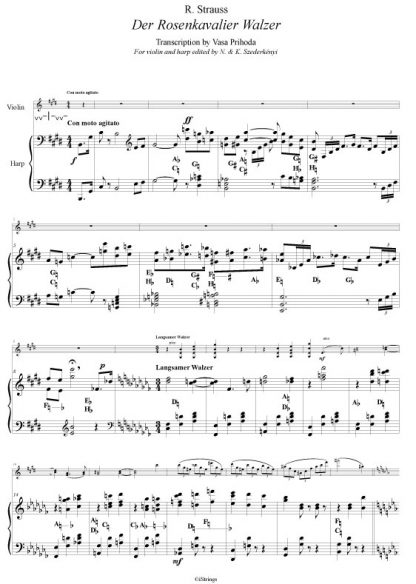 STRAUSS Richard : Der Rosenkavalier - Walzer, transcription de Katrina Szederkenyi pour harpe et violon