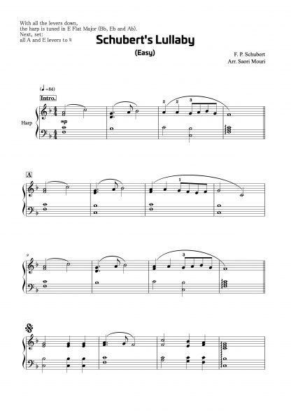 SCHUBERT F. : Lullaby, arrangement de Saori MOURI