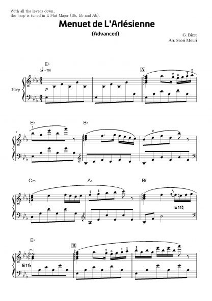 BIZET G.: Minuet from L'Arlésienne Suite No. 2, arrangement by Saori Mouri
