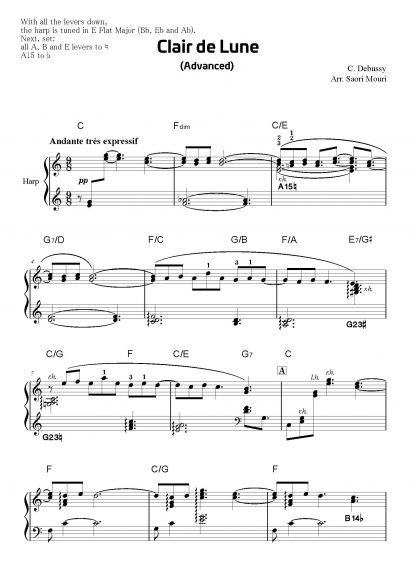 DEBUSSY C.: Clair de lune, arrangement by Saori Mouri