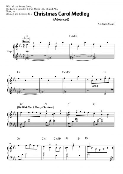 Trad. Noël : Christmas Carol Medley, arrangement de Saori MOURI - version téléchargeable
