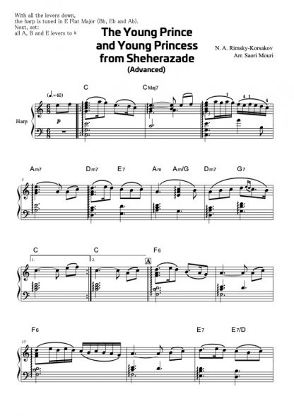 RIMSKY-KORSAKOV N.A. : Le jeune prince et la jeune princesse, de Shéhérazade Op. 35, arrangement de Saori MOURI
