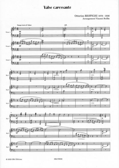 RESPIGHI : "Valse Caressante" pour trio de harpes