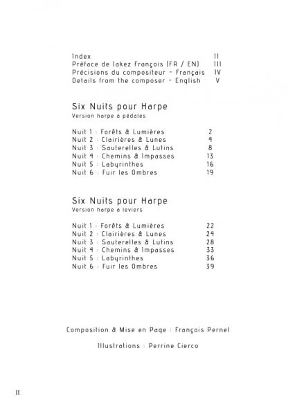 PERNEL François : Six Nuits pour harpe