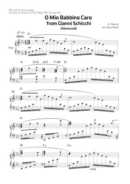 PUCCINI G.: O Mio Babbino Caro, arrangement by Saori Mouri - download version