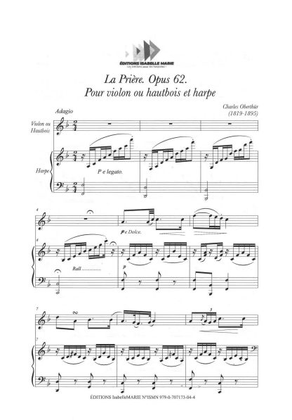 OBERTHUR Charles : La Prière. Opus 62