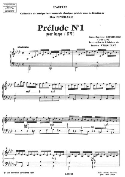 KRUMPHOLZ Jean-Baptiste : Préludes I, 6, -10 pour harpe ALHE32936 - Image 2