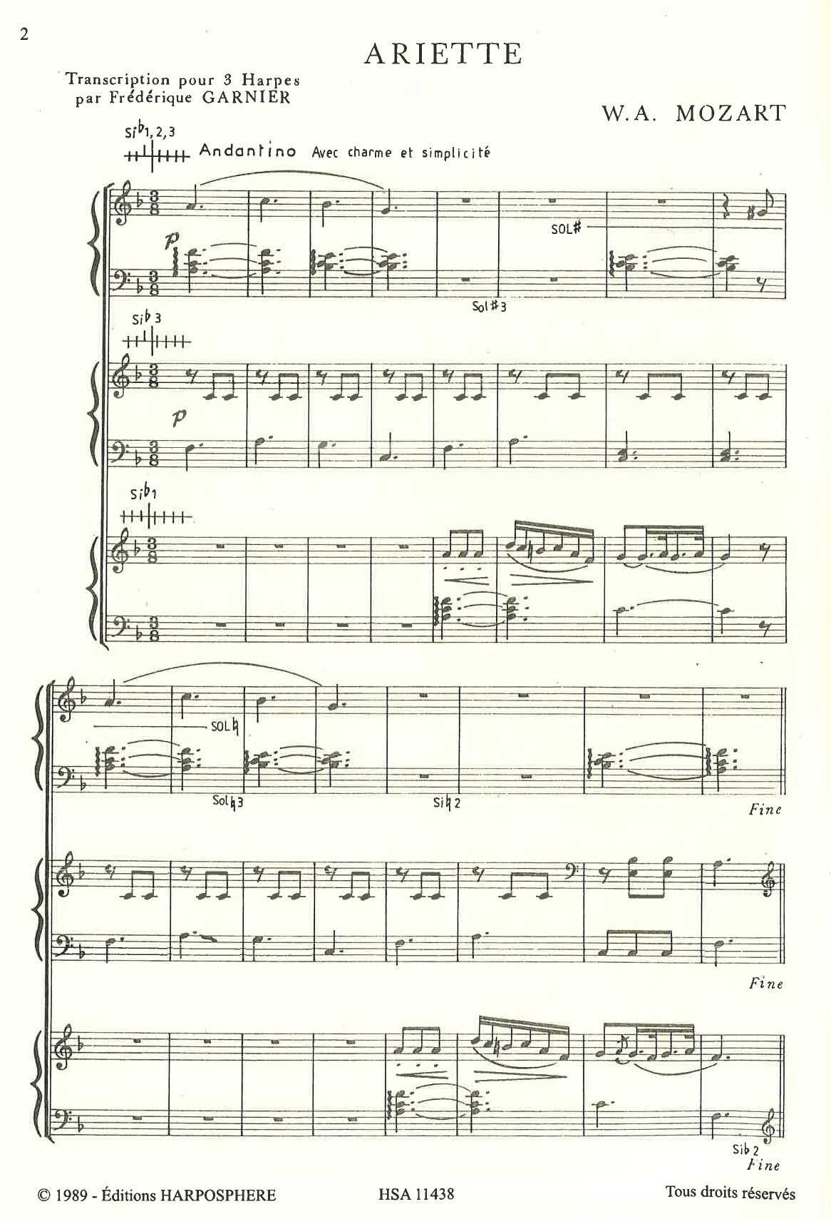 GARNIER Frédérique : Divers auteurs pour trois harpes